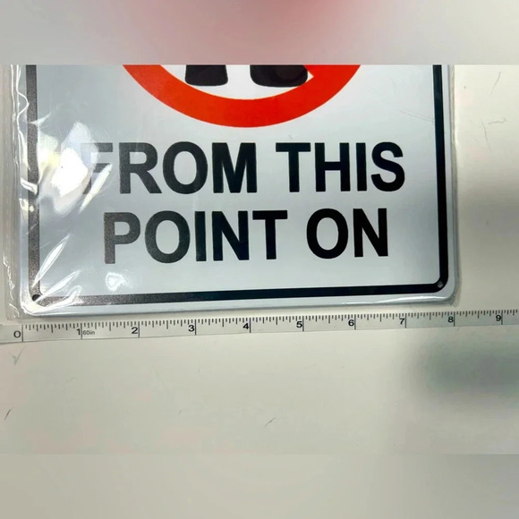 No Glass or Bottles From This Point On -  Metal Warning Sign ‼️⛔️🍻 - Picture 2 of 3